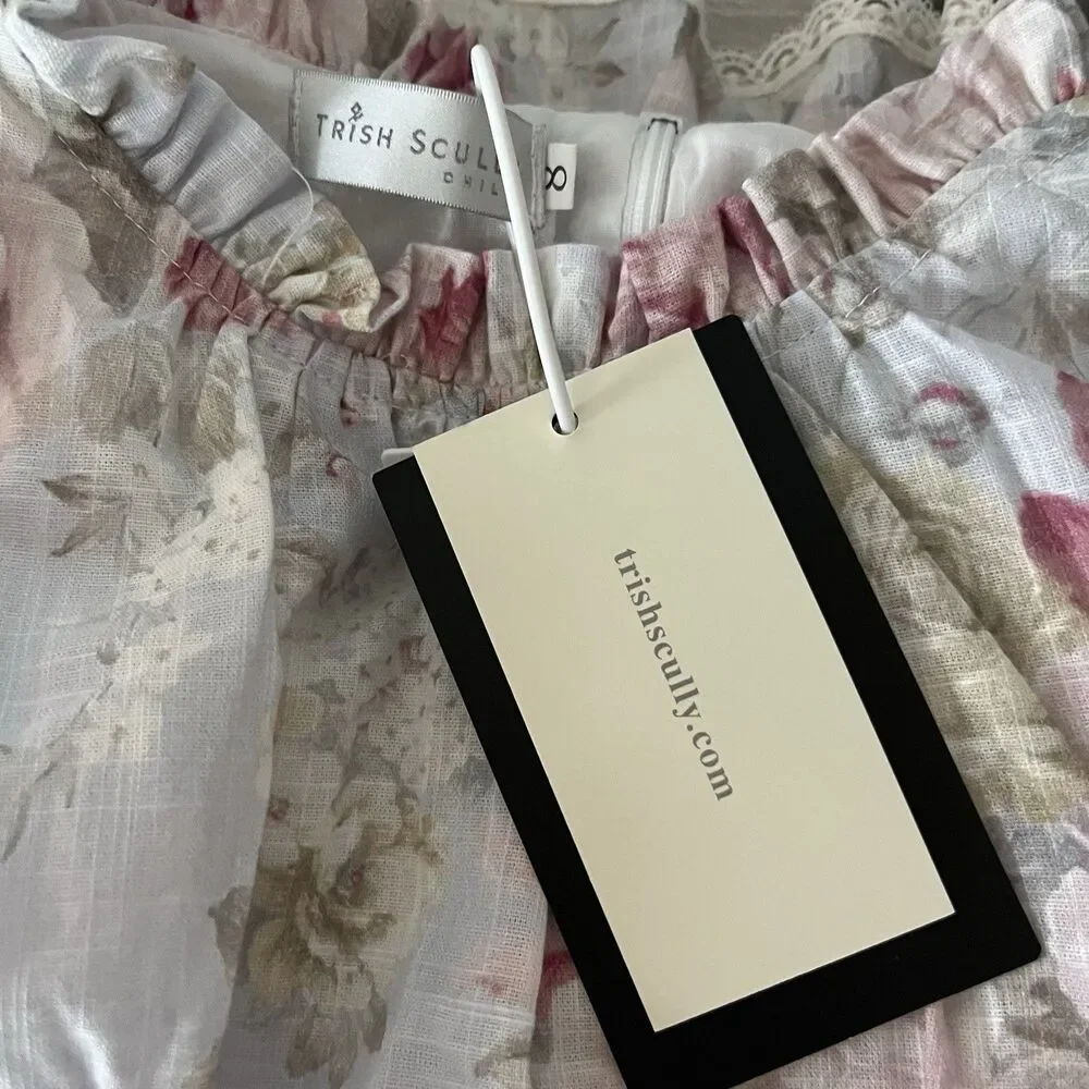 Trish Scully NWT Pink Lace Girls Dress Size 8 Floral Dressy Formal New Ruffles